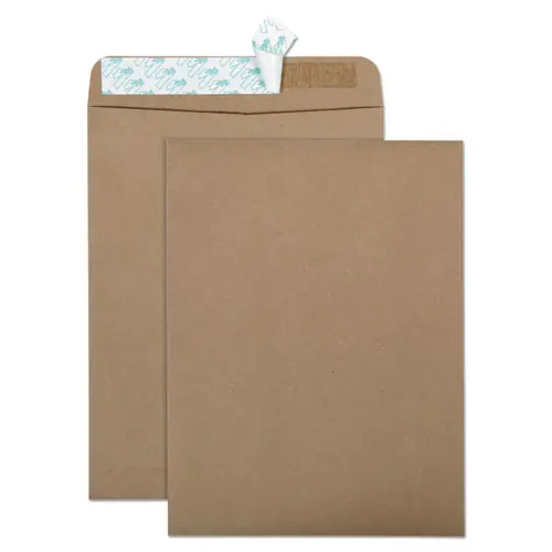 Quality Park™ Recycled Brown Kraft Redi-Strip Envelope, #10 1/2, 9 x 12, 100/Box