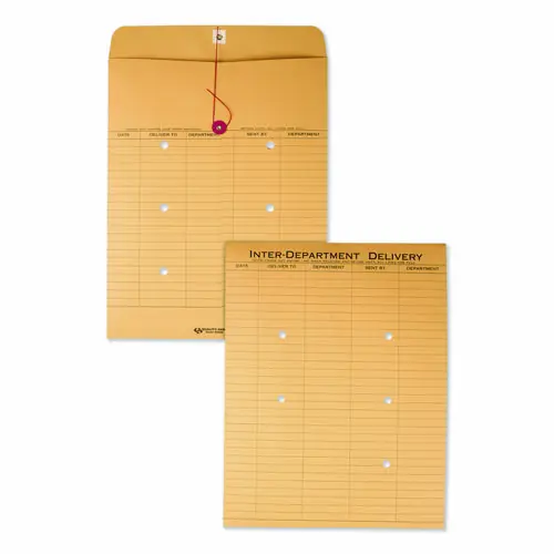 Quality Park™ Recycled Kraft String/Button Interoffice Envelope, #97, Brown Kraft, 100/Carton