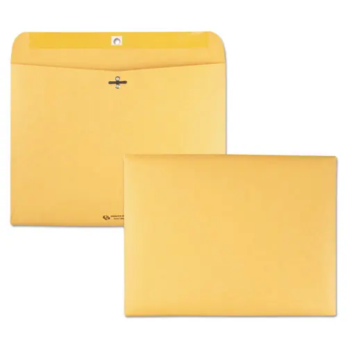 Quality Park™ Redi-File Clasp Envelope, #90, Cheese Blade Flap, Clasp/Gummed Closure, 9 x 12, Brown Kraft, 100/Box