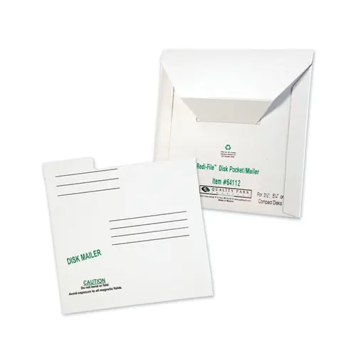 Quality Park™ Redi-File Disk Pocket/Mailer for CDs/DVDs, White, 10/Pack