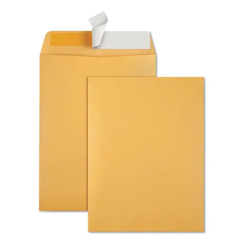 Quality Park™ Redi-Strip Catalog Envelope, #10 1/2, Cheese Blade Flap, Redi-Strip Adhesive Closure, 9 x 12, Brown Kraft, 100/Box