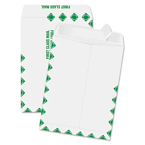 Quality Park™ Redi-Strip Catalog Envelope, First Class, 9 x 12, White, 100/Box
