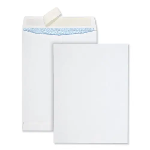 Quality Park™ Redi-Strip Security Tinted Envelope, #10 1/2, Square Flap, Redi-Strip Adhesive Closure, 9 x 12, White, 100/Box