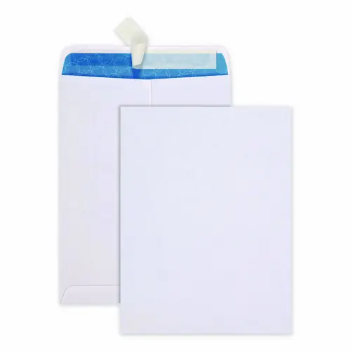 Quality Park™ Redi-Strip Security Tinted Envelope, Antimicrobial, #10 1/2, Cheese Blade Flap, Redi-Strip Closure, 9 x 12, White, 100/Box