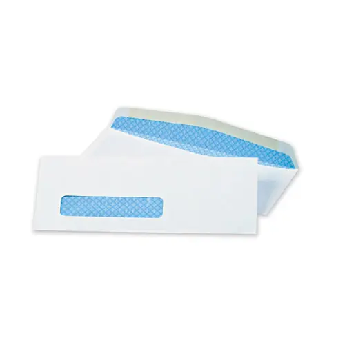 Quality Park™ Security Tint Window Envelope, #8 5/8, Commercial Flap, Gummed Closure, 3.63 x 8.63, White, 500/Box
