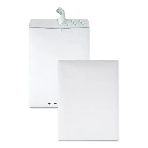 Quality Park™ Tech-No-Tear Catalog Envelope, #13 1/2, Cheese Blade Flap, Self-Adhesive Closure, 10 x 13, White, 100/Box