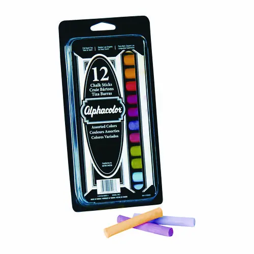 Quartet® Alphacolor Colored Chalk, 8 Assorted Colors, 12/Pack