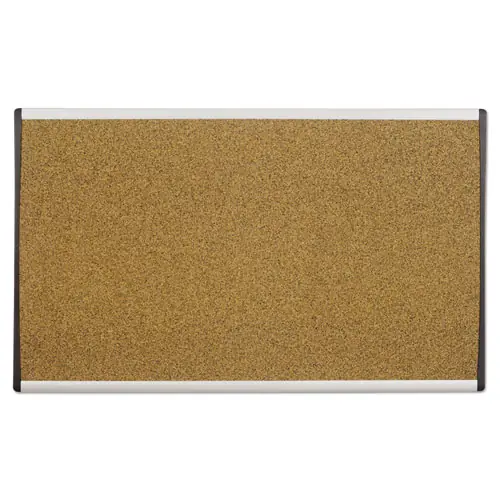 Quartet® ARC Frame Cubicle Board, Cork Bulletin, Tan Surface, Satin Aluminum Frame, 24" x 14"