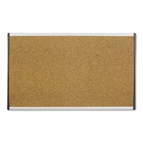 Quartet® ARC Frame Cubicle Board, Cork Bulletin, 30" x 18", Tan Surface, Satin Aluminum Frame