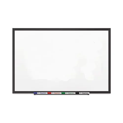 Quartet® Classic Series Porcelain Magnetic Dry Erase Board, 36" x 24", White Surface, Black Aluminum Frame