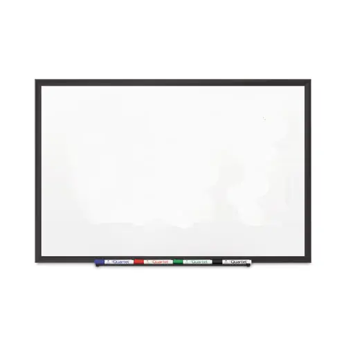 Quartet® Classic Series Porcelain Magnetic Dry Erase Board, 72" x 48", White Surface, Black Aluminum Frame