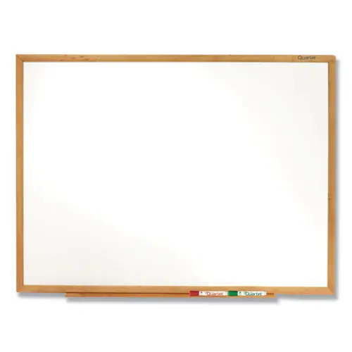 Quartet® Classic Series Total Erase Dry Erase Board, 96" x 48", White Surface with Oak Finished MDF Frame