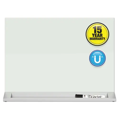 Quartet® Desktop Magnetic Glass Dry-Erase Panel, 23" x 17", White Surface