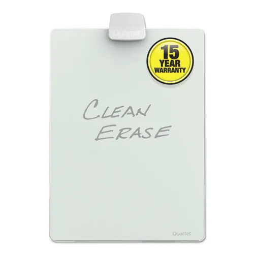 Quartet® Glass Dry Erase Desktop Copy Holder, 20 Sheet Capacity, Glass/Plastic, White