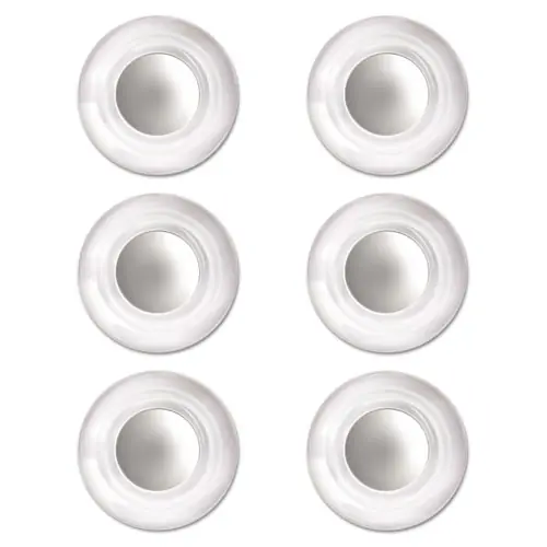 Quartet® Glass Magnets, Circles, Large, 0.45" Diameter, Clear, 6/Pack