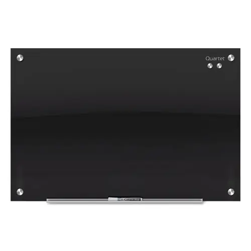 Quartet® Infinity Magnetic Glass Marker Board, 72" x 48", Black Surface