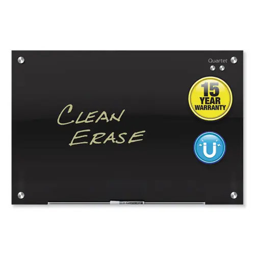 Quartet® Infinity Magnetic Glass Marker Board, Black, 96" x 48"