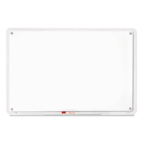 Quartet® iQ Total Erase Translucent-Edge Board, White Surface, Clear Plastic Frame