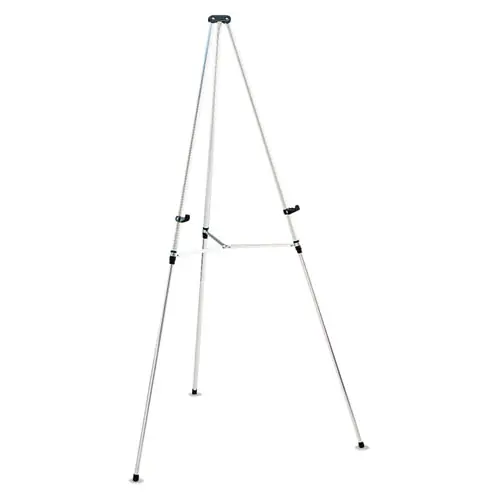 Quartet® Lightweight Telescoping Tripod Easel, Aluminum, Silver, Adjustable 38" to 66"