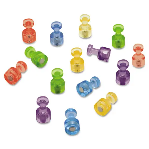 Quartet® Magnetic Push Pins, Assorted Colors, 20/Pack