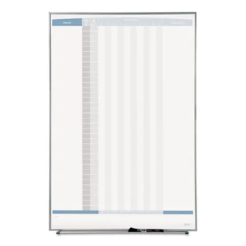 Quartet® Matrix Employee In/Out Board, Vertical, 36-Person, 34" x 23", White, Satin Aluminum Frame