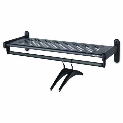Quartet® Metal Wall Shelf Rack, Powder Coated Textured Steel, Black