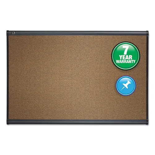 Quartet® Prestige Colored Cork Bulletin Board, 48" x 36", Brown Surface, Graphite Gray Fiberboard/Plastic Frame