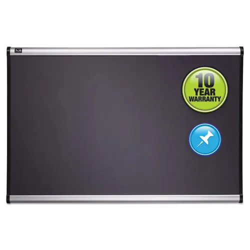 Quartet® Prestige Gray Diamond Mesh Bulletin Board, 36" x 24", Gray Surface, Silver Aluminum/Plastic Frame