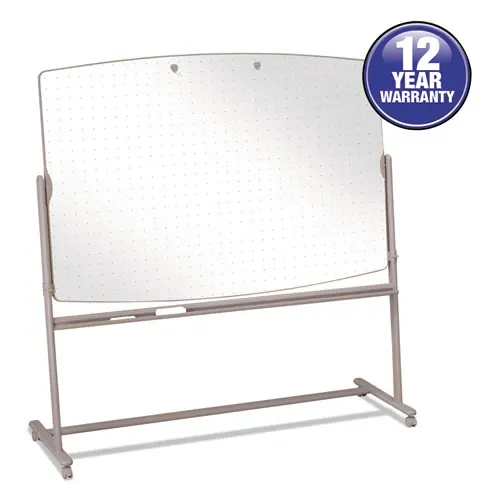 Quartet® Total Erase Reversible Mobile Presentation Easel, White Surface, Neutral Beige Steel Frame