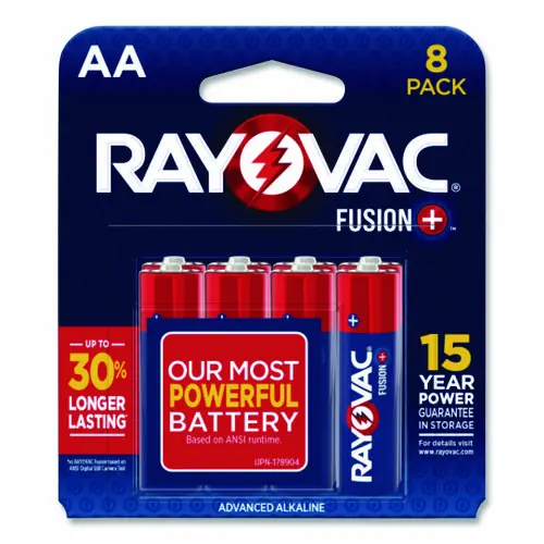 Rayovac® Fusion Performance Alkaline AA Batteries, 8/Pack