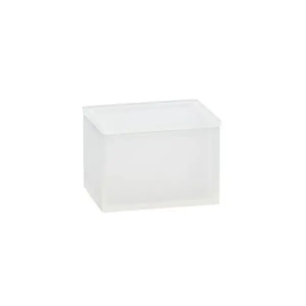 Rectangle Covered Lid Jar: GHOST WHITE FROST