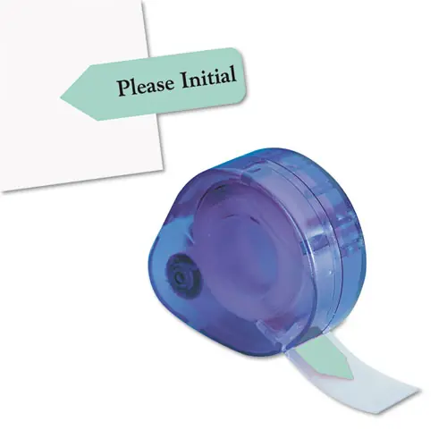Redi-Tag® Arrow Message Page Flags in Dispenser, "Please Initial", Mint, 120/Dispenser