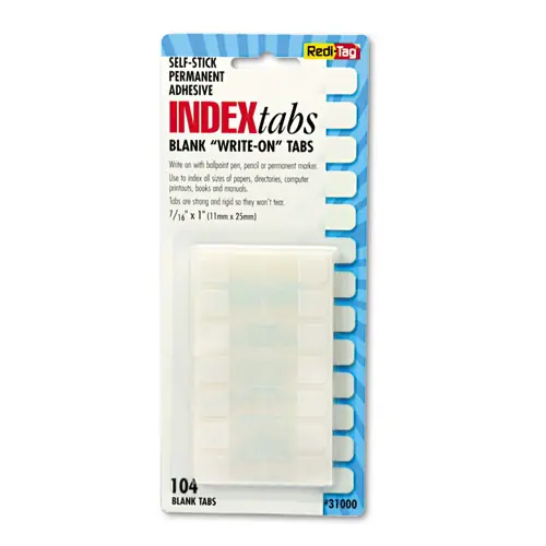 Redi-Tag® Legal Index Tabs, Customizable: Handwrite Only, 1/5-Cut, White, 104 Tabs