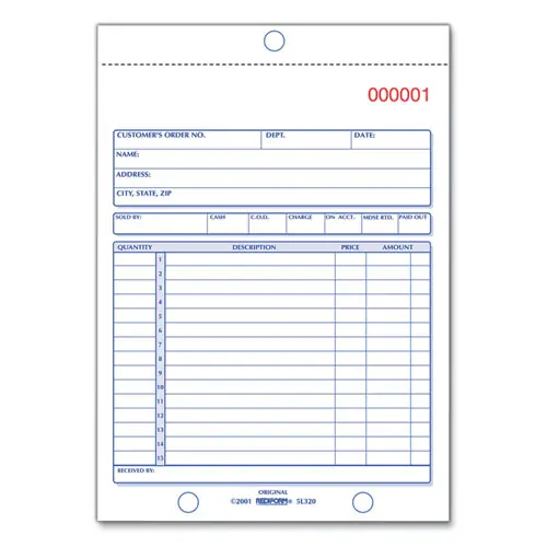 Rediform® Sales Book, Three-Part Carbonless, 5.5 x 7.88, 50 Forms