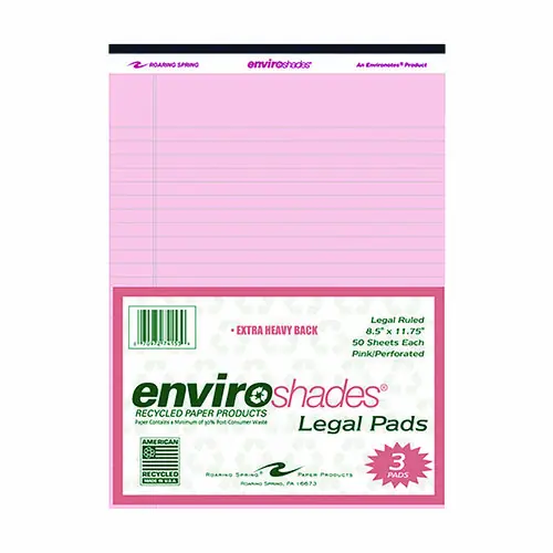 Roaring Spring® Enviroshades Legal Notepads, 3/Pack