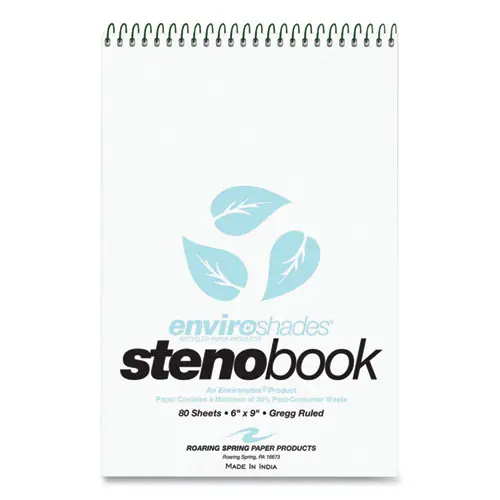 Roaring Spring® Enviroshades Steno Notepad, 80 Sheets, 4/Pack