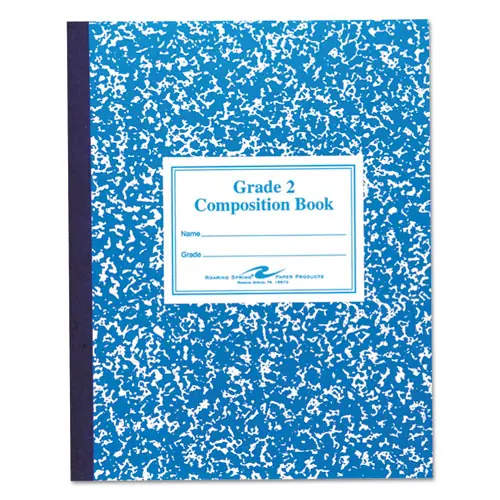 Roaring Spring® Grade School Ruled Composition Book, Grade 2 Manuscript Format, Blue Marble Cover, 50 Sheets, 9.75" x 7.75"