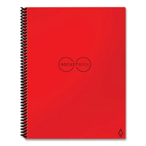 Rocketbook Core Smart Notebook, Dotted Rule, Red Cover, 11" x 8.5", 16 Sheets