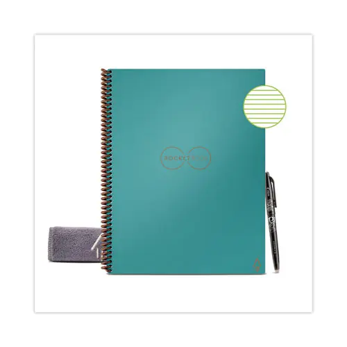 Rocketbook Core Smart Notebook, Teal Cover, 11 x 8.5 Inches, 16 Sheets, College Ruled