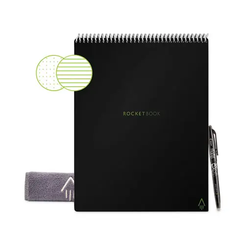 Rocketbook Flip Smart Notepad, Black Cover, 8.5 x 11, 16 Sheets