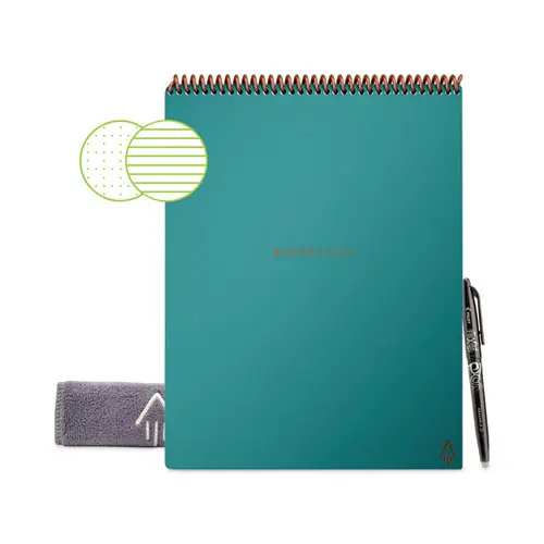 Rocketbook Flip Smart Notepad, Teal Cover, Lined/Dot Grid, 8.5 x 11, 16 Sheets