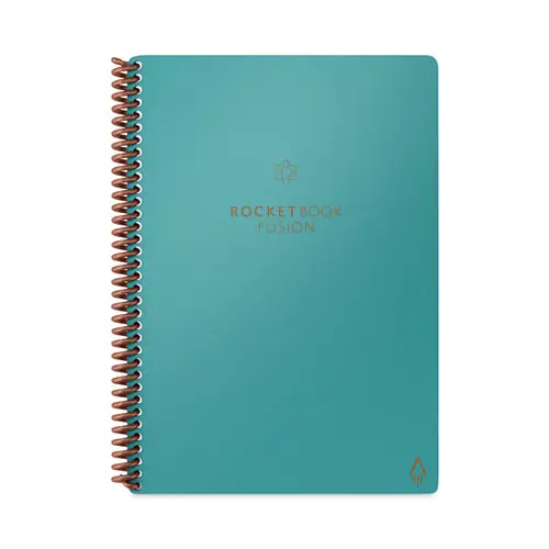 Rocketbook Fusion Smart Notebook, Teal Cover, 21 Sheets, 8.8" x 6"