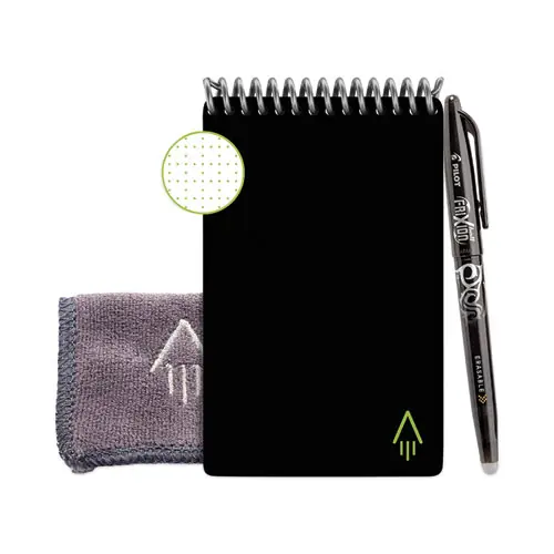 Rocketbook Mini Notepad, Black Cover, Dot Grid Rule, 3 x 5.5, 24 Sheets