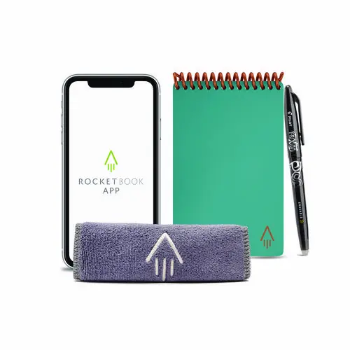 Rocketbook Mini Notepad, Black Cover, Dot Grid, 3 x 5.5, 48 Sheets