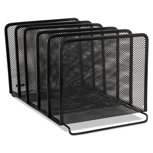 Rolodex™ Mesh Stacking Sorter, 5 Sections, Letter to Legal Size Files, Black