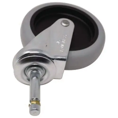Rubbermaid® Commercial 4" Swivel Stem Caster with Insert for Janitor Cart 2000, Grip Ring Stem, Black/Gray/Silver