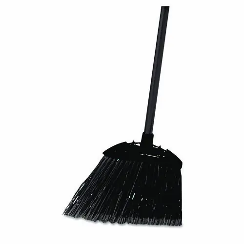 Rubbermaid® Commercial Angled Lobby Broom, Poly Bristles, Black