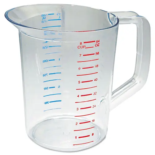 Rubbermaid® Commercial Bouncer Measuring Cup, 2 qt, Plastic, Clear