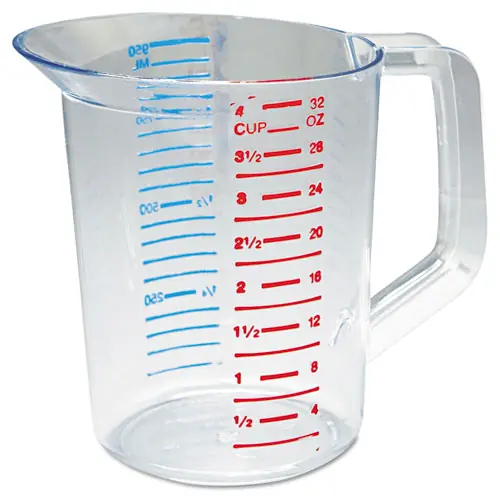 Rubbermaid® Commercial Bouncer Measuring Cup, 32 oz, Plastic, Clear