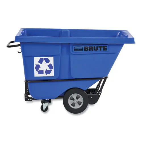 Rubbermaid® Commercial BRUTE Rotomolded Recycling Tilt Truck, Blue, 1 cu yd, 1,250 lb Capacity